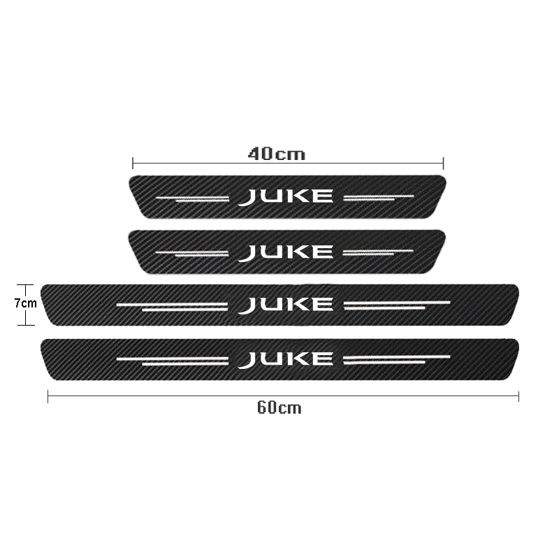 Premium Auto Carbon Fiber Decals for Nissan Juke Door Threshold & Scuff Protection