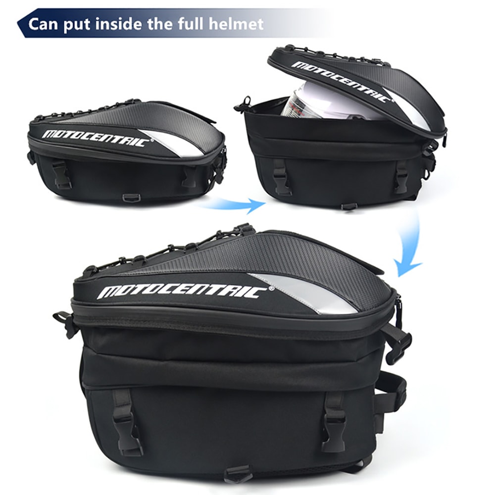 Waterproof Motorcycle Rear Seat Tail Bag Multi Functional Motorbike Backpack Helmet Carrier 1