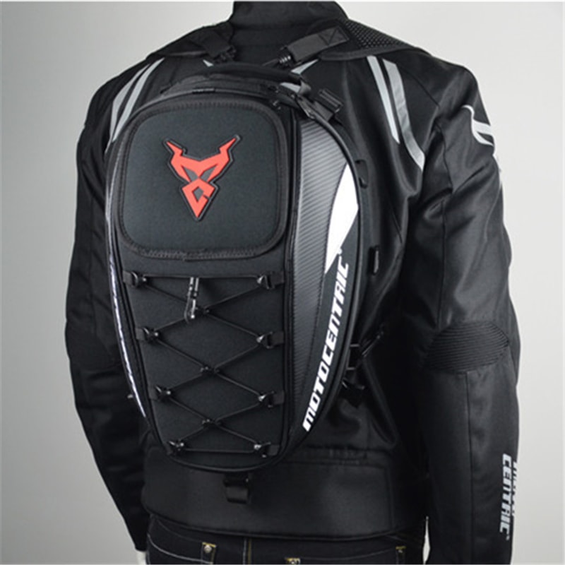 Waterproof Motorcycle Rear Seat Tail Bag Multi Functional Motorbike Backpack Helmet Carrier 2
