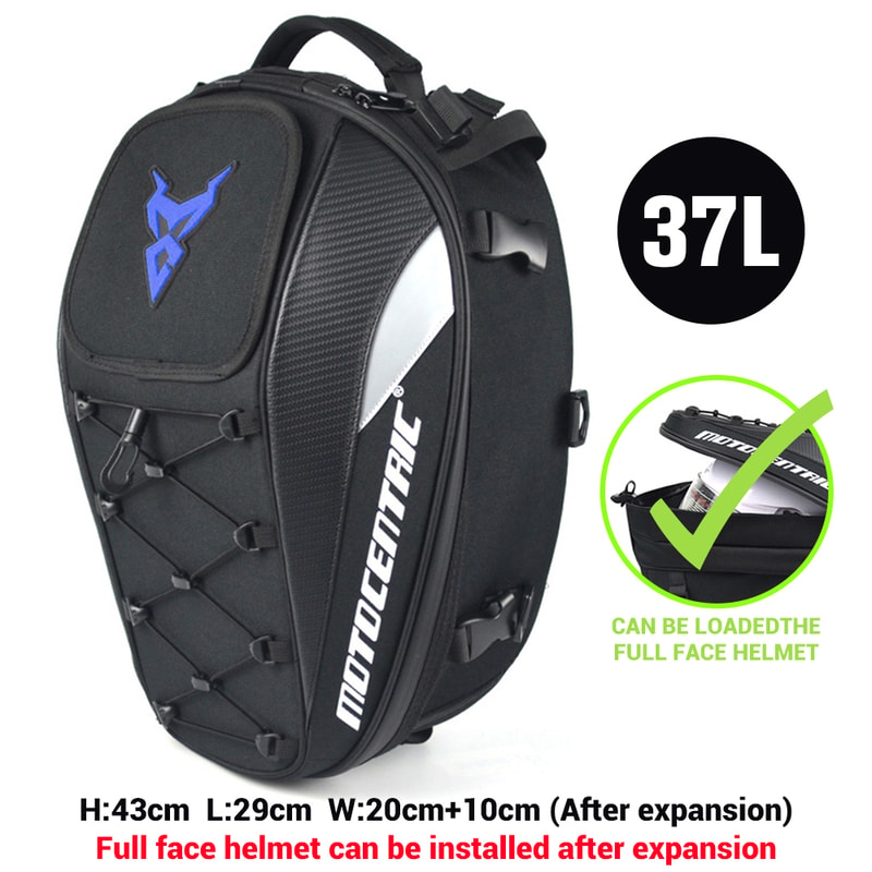 Waterproof Motorcycle Rear Seat Tail Bag Multi Functional Motorbike Backpack Helmet Carrier 5