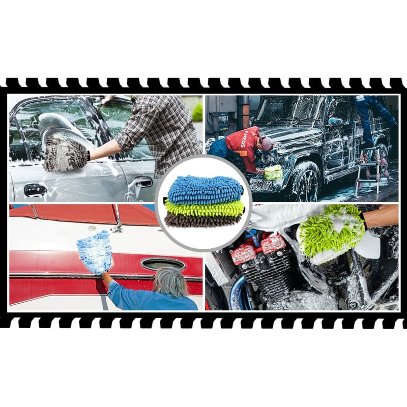 High Quality Microfiber Car Wash Gloves Scratch Free Lint Free Electric Bicycle Car Cleaning Glove 1
