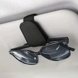 magnetic leather sunglasses holder & ticket clip for car sunshades