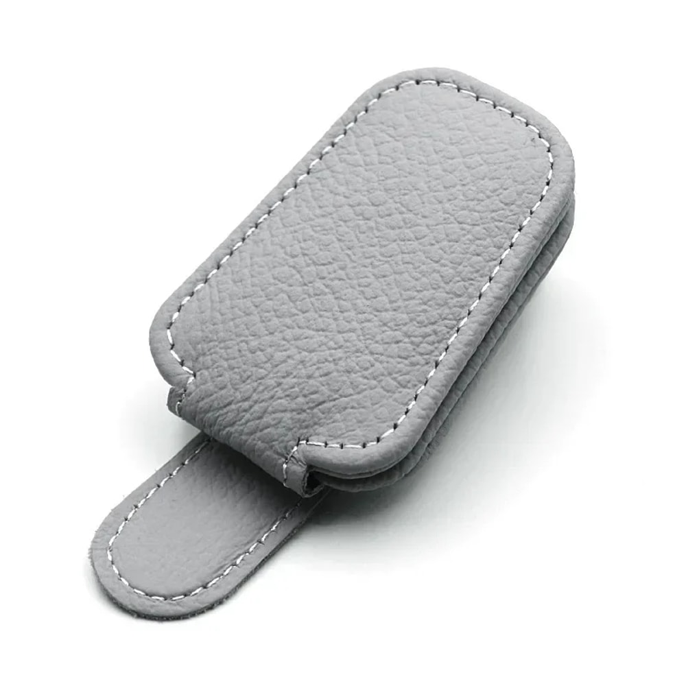 Magnetic Leather Sunglasses Holder Ticket Clip For Car Sunshades 5
