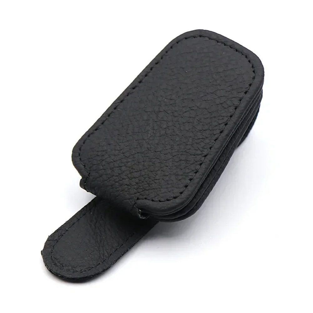Magnetic Leather Sunglasses Holder Ticket Clip For Car Sunshades 6