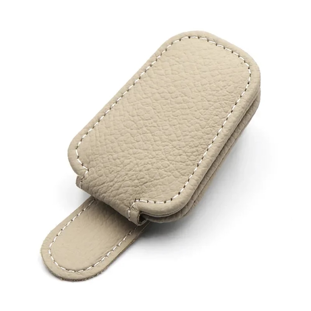 Magnetic Leather Sunglasses Holder Ticket Clip For Car Sunshades 7