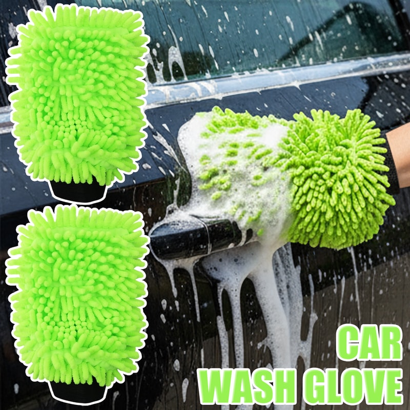 Microfiber Car Cleaning Gloves Super Absorbent Scratch Free Auto Wash Mitt 0