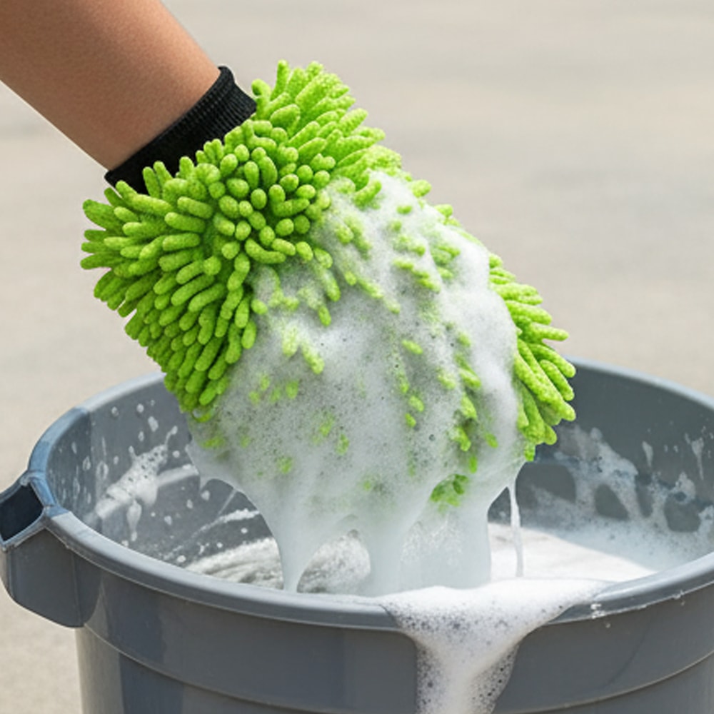 Microfiber Car Cleaning Gloves Super Absorbent Scratch Free Auto Wash Mitt 2