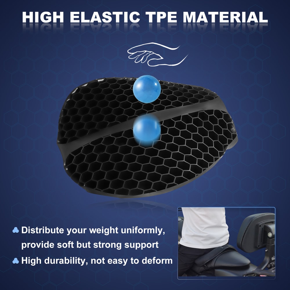 Motorcycle Gel Seat Cushion Honeycomb Design For Pressure Relief And Anti Slip Comfort 2