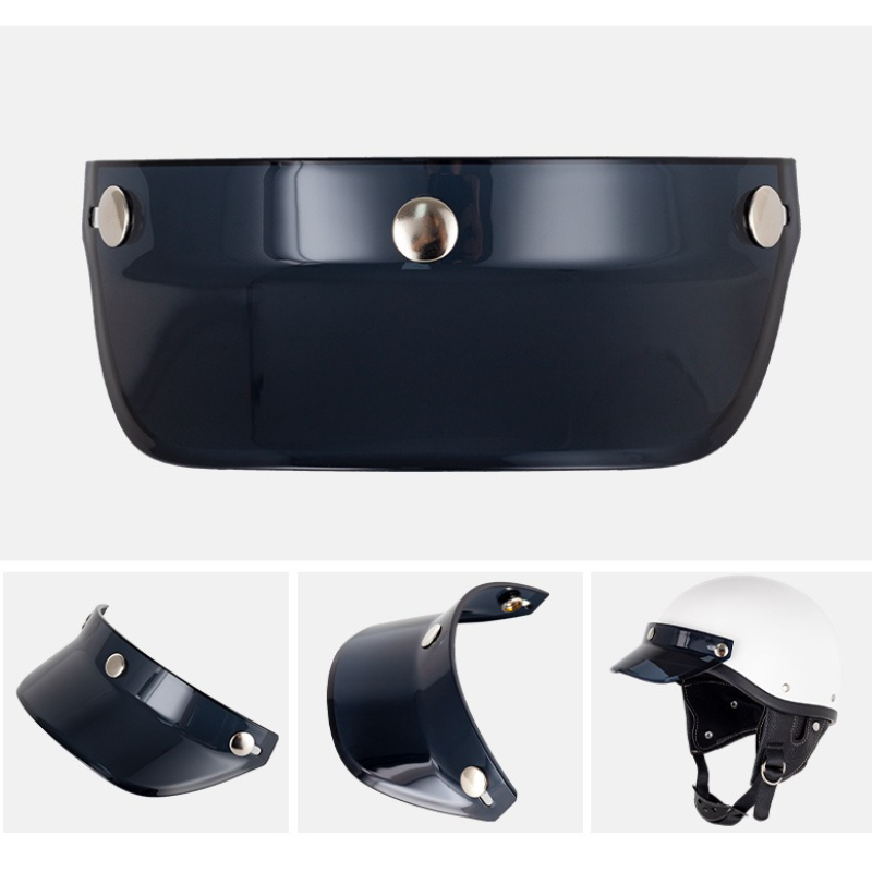 Universal Windproof Flip Helmet Visor For Open Face Motorcycle Helmets Snap Button Protection 0