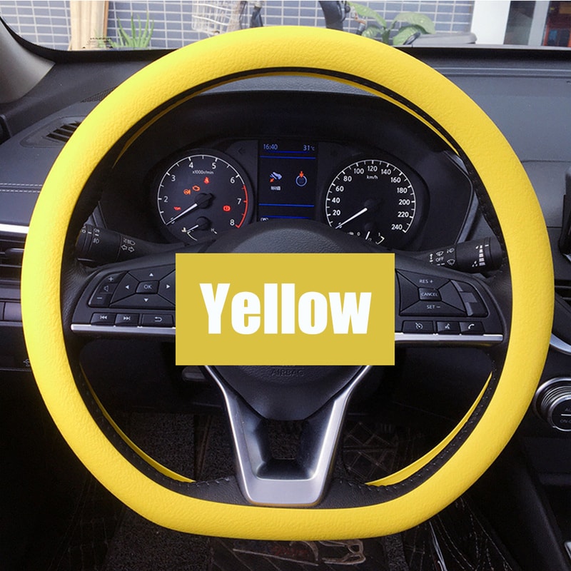 Universal Car Silicone Steering Wheel Cover Non Slip, Elastic Fit for Steering Wheels, Multi Color Car Decor