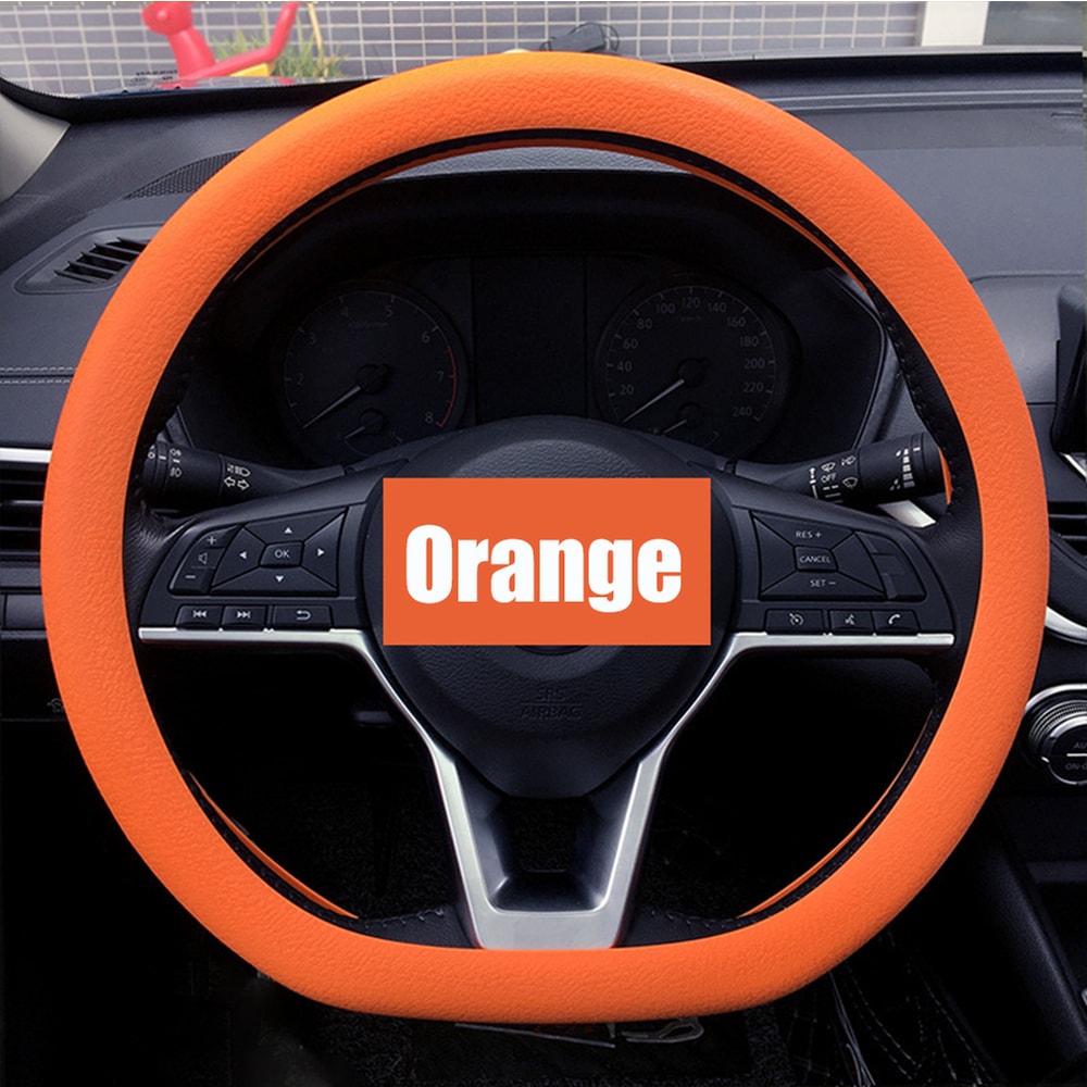 Universal Car Silicone Steering Wheel Cover Non Slip, Elastic Fit for Steering Wheels, Multi Color Car Decor