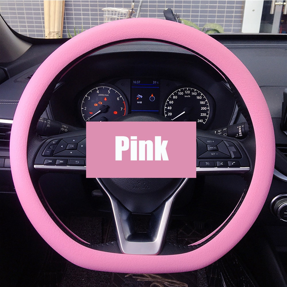 Universal Car Silicone Steering Wheel Cover Non Slip, Elastic Fit for Steering Wheels, Multi Color Car Decor
