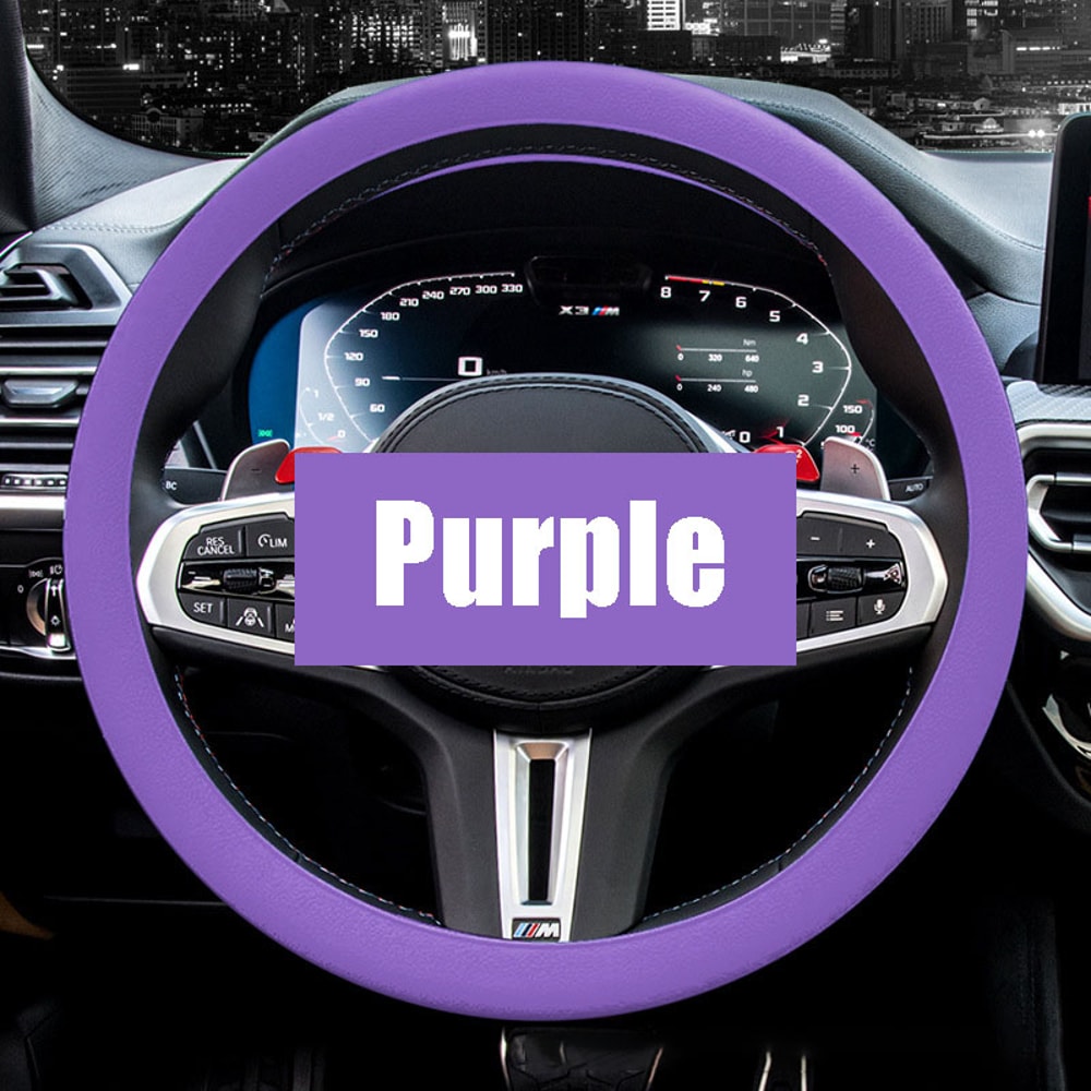 Universal Car Silicone Steering Wheel Cover Non Slip, Elastic Fit for Steering Wheels, Multi Color Car Decor