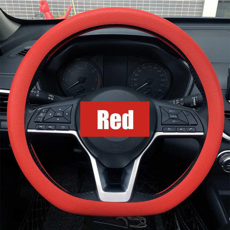 Universal Car Silicone Steering Wheel Cover Non Slip, Elastic Fit for Steering Wheels, Multi Color Car Decor