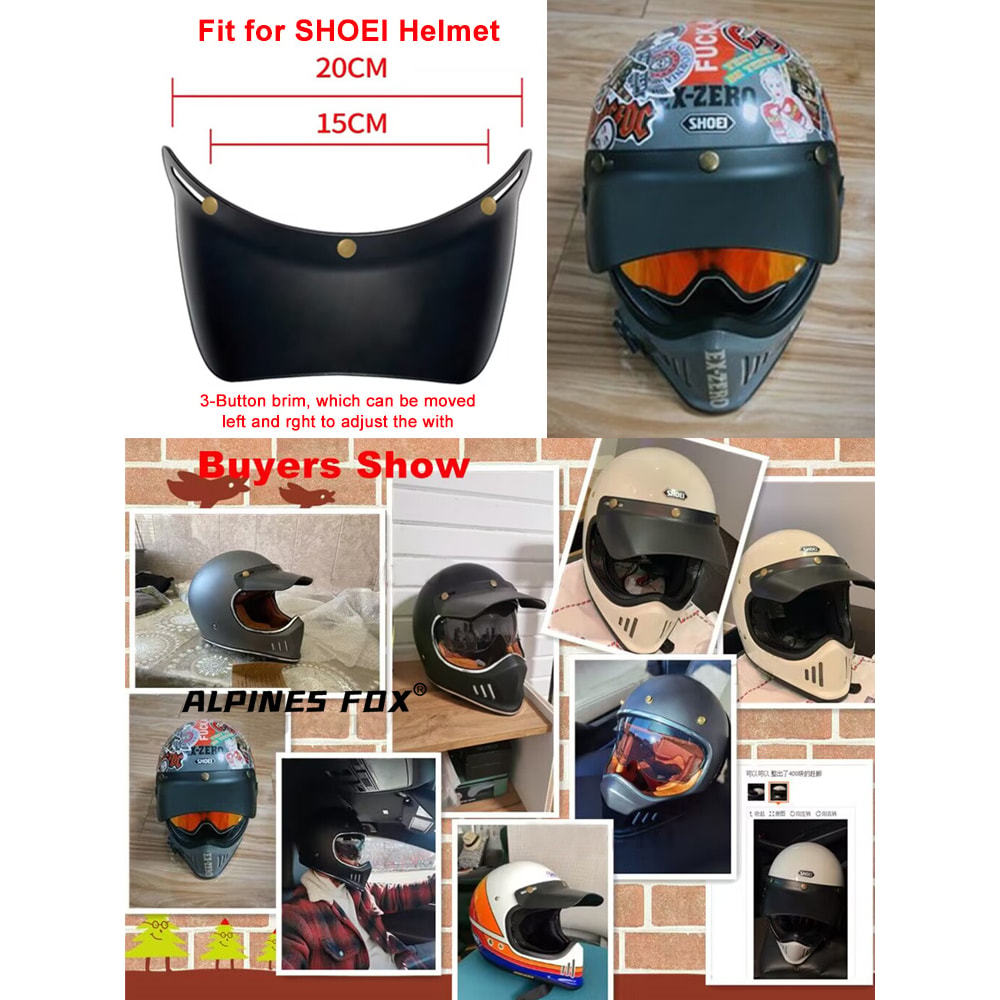 Universal Motorcycle Helmet Visor Lens Retro Snap Button Motorcycle Helmet Brims And Goggles For Ul 3