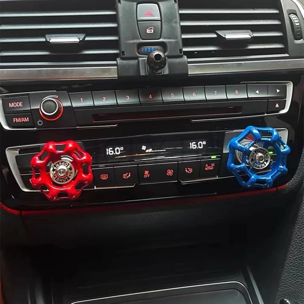 Stylish Car Interior One Click Start Button & Valve Knob Cover Sticker