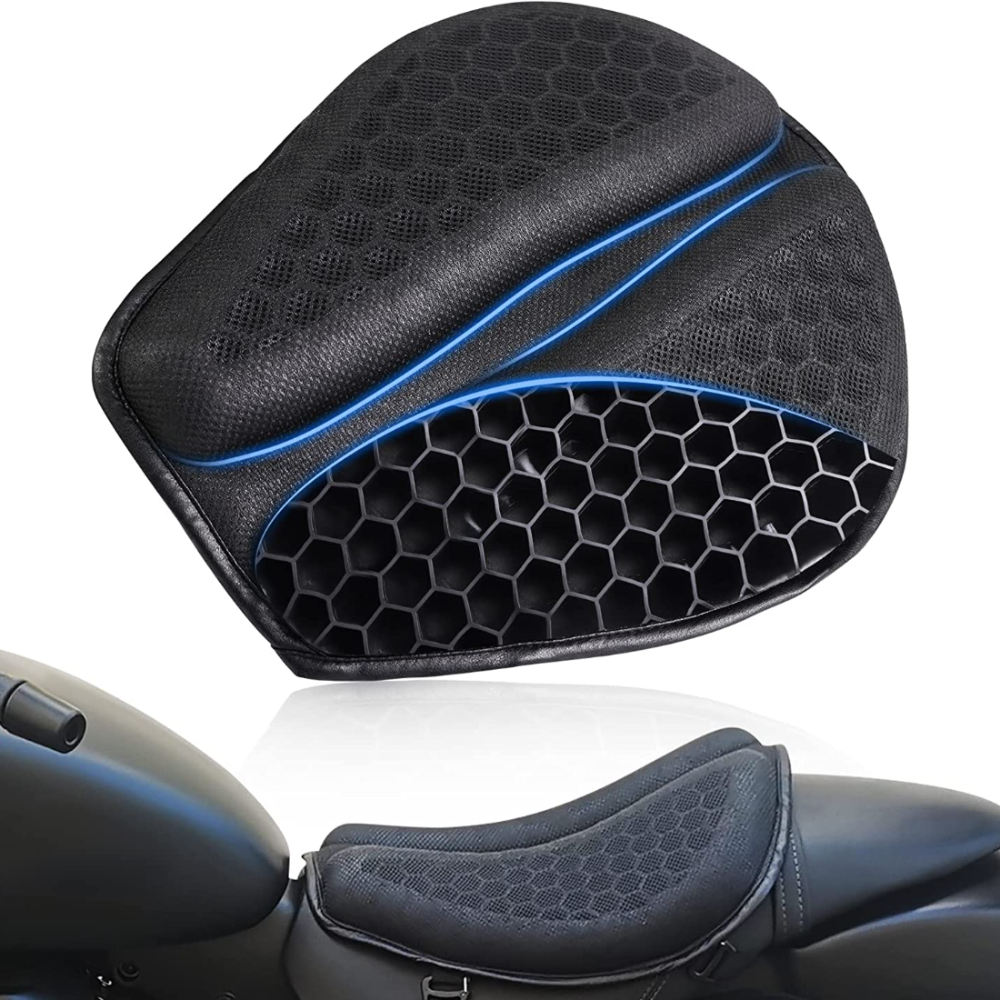 Foldable Motorcycle Gel Seat Cushion Honeycomb Shock Absorbing Breathable Seat Pad For Maximum Comf 0