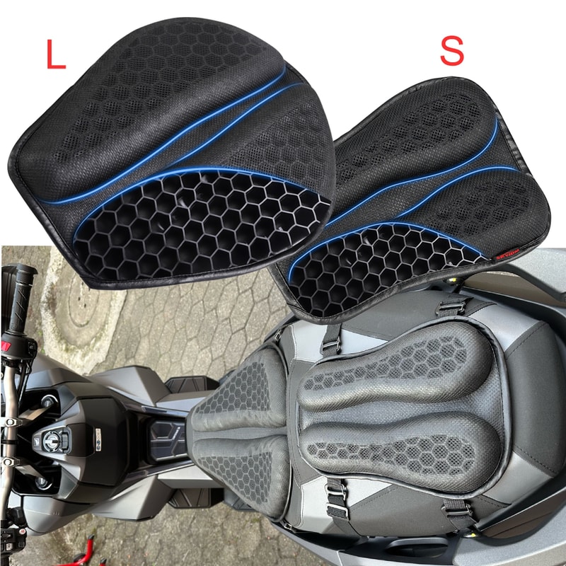 Foldable Motorcycle Gel Seat Cushion Honeycomb Shock Absorbing Breathable Seat Pad For Maximum Comf 1