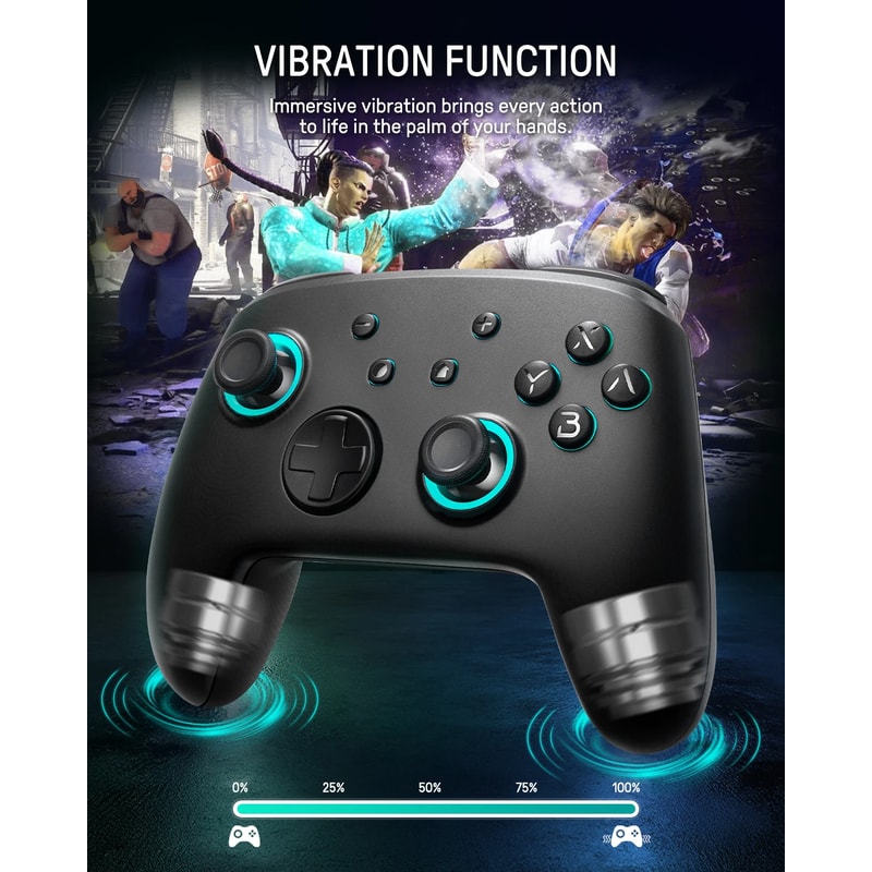 Luminous Pro Controller for Nintendo Switch with Turbo & NFC