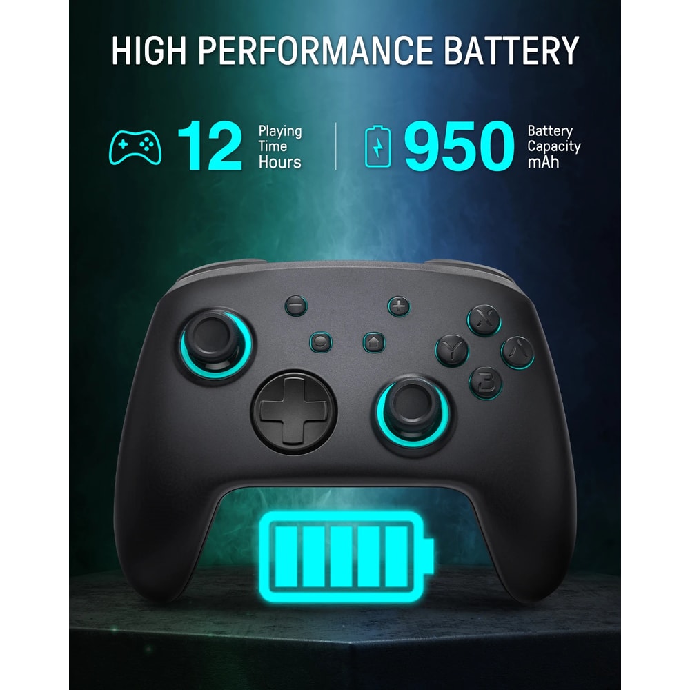 Luminous Pro Controller for Nintendo Switch with Turbo & NFC