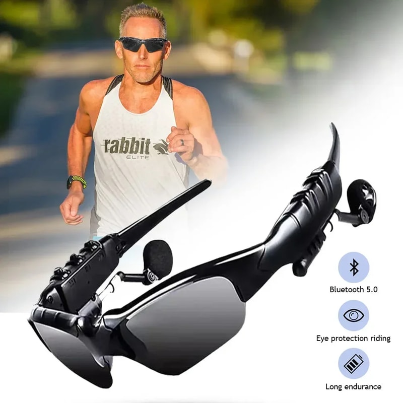 Wireless Bluetooth Sports Sunglasses With Polarized Lenses Audio Headphones 0