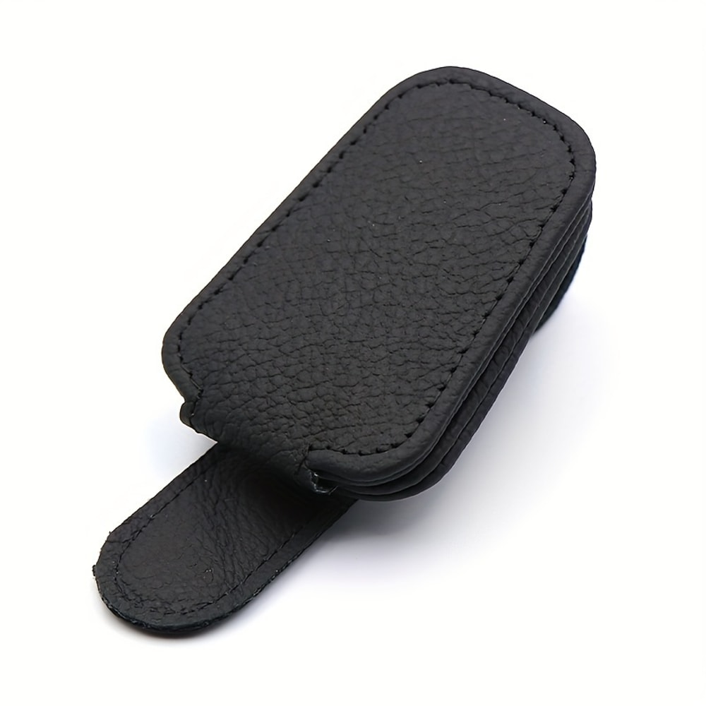 Magnetic Leather Sunglass Holder For Car Visor Eyeglass Clip Mount 3
