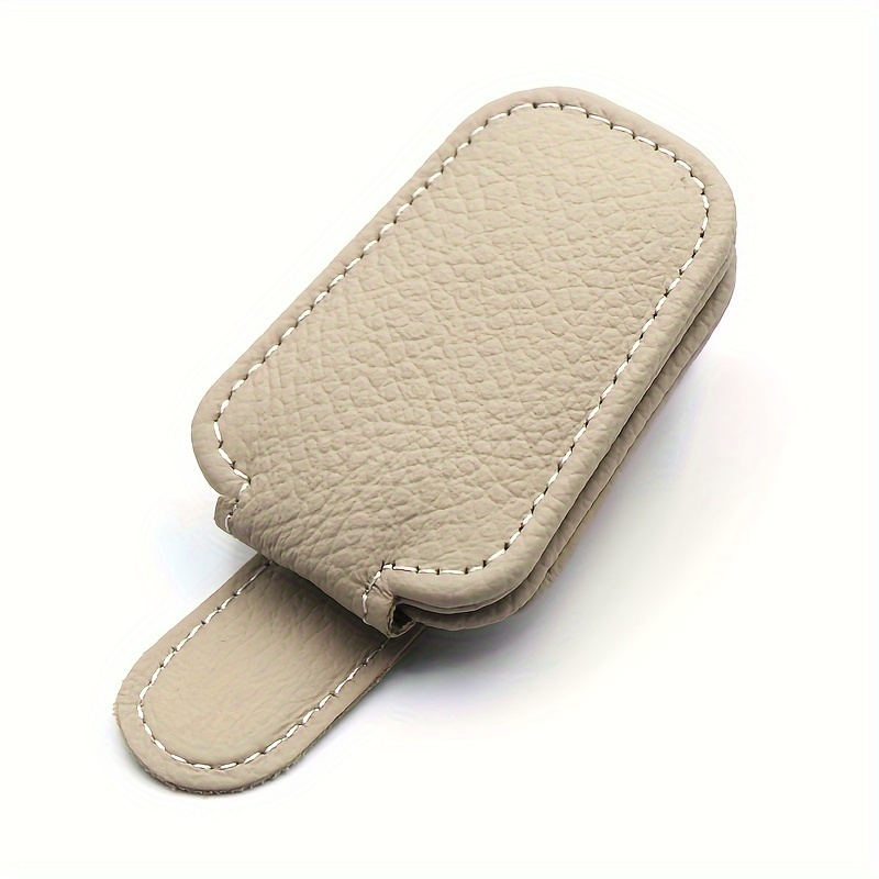 Magnetic Leather Sunglass Holder For Car Visor Eyeglass Clip Mount 4