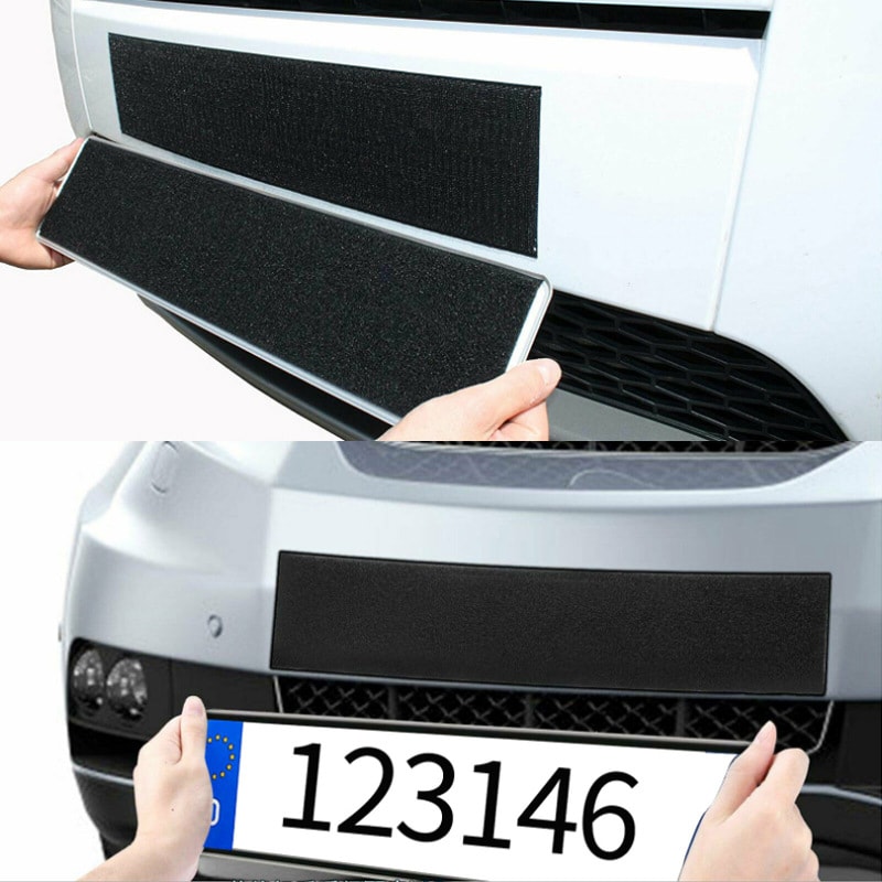 Frameless Black Weatherproof License Plate Holder For Cars SUVs 0