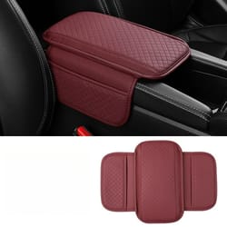 premium car armrest cushion wear resistant pu leather auto center console pad with storage
