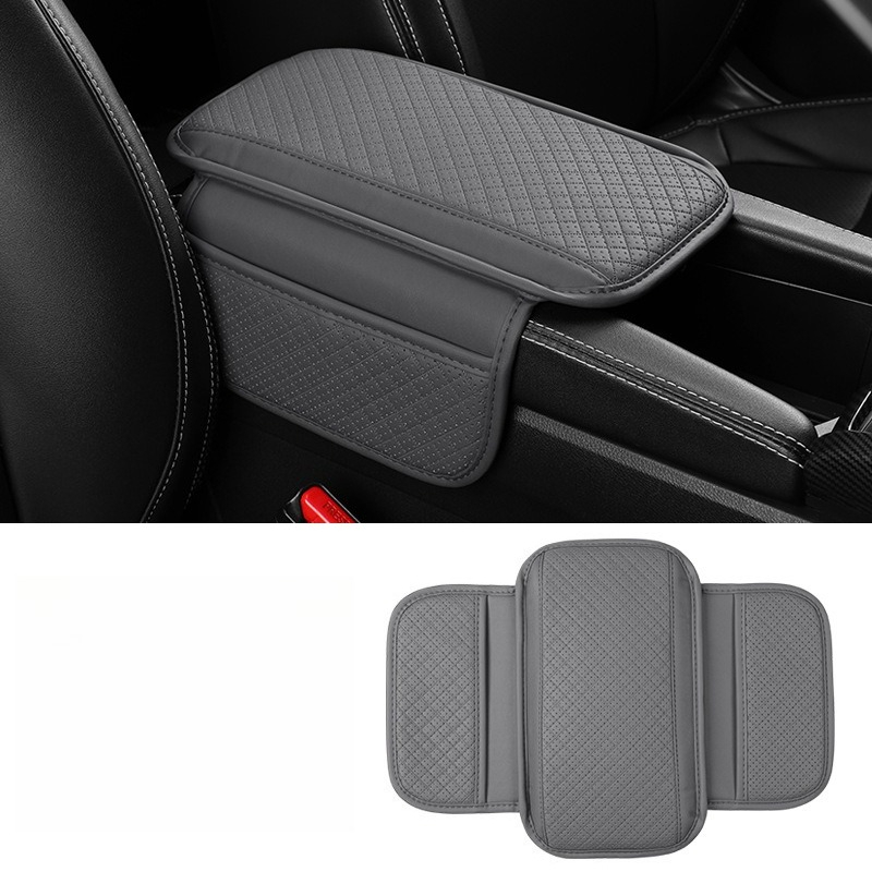 Premium Car Armrest Cushion Wear Resistant PU Leather Auto Center Console Pad With Storage 2
