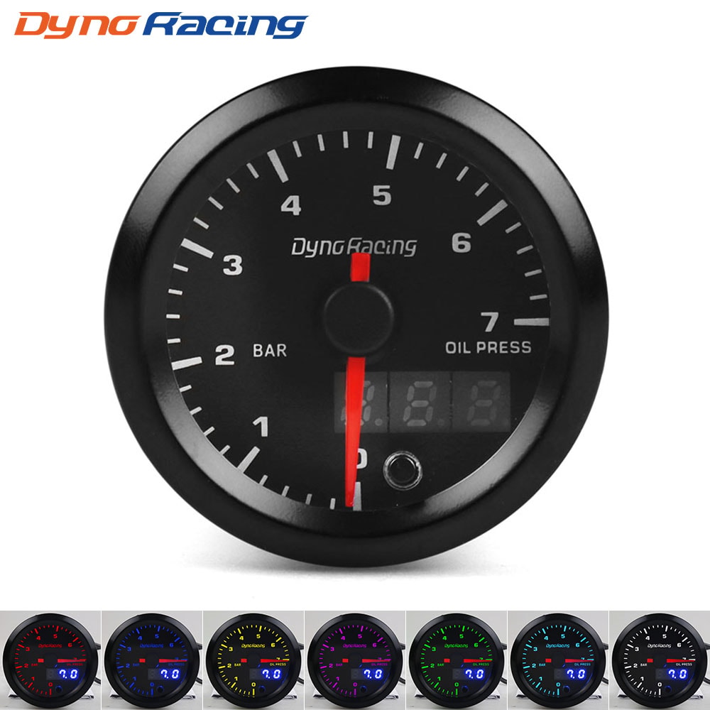 Dual Display LED Oil Pressure Gauge High Speed Motor Sensor 0