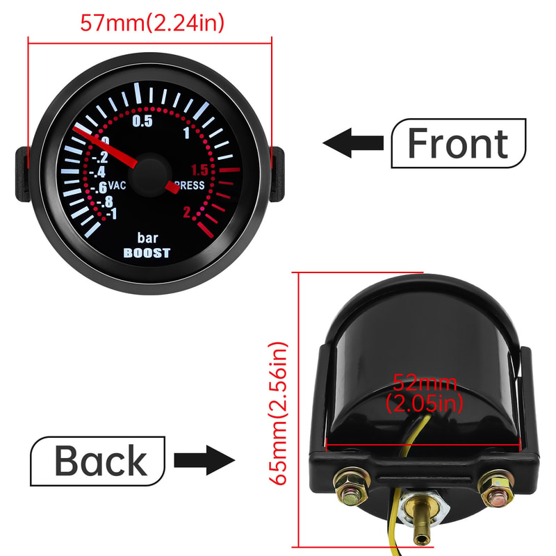 Premium Car LED Turbo Boost Gauge Mechanical Engine Meter 2