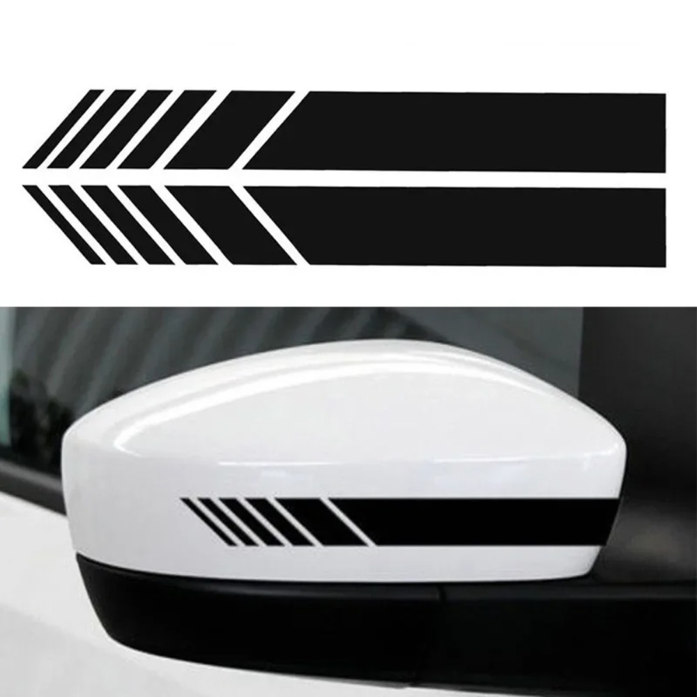 Premium Car Side Stripe & Rearview Mirror Graphic Decal Set DIY Auto Body Styling Stripes