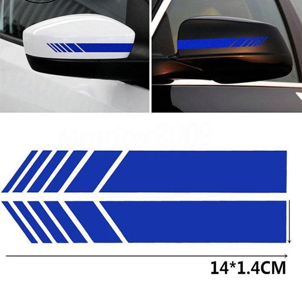 Premium Car Side Stripe & Rearview Mirror Graphic Decal Set DIY Auto Body Styling Stripes