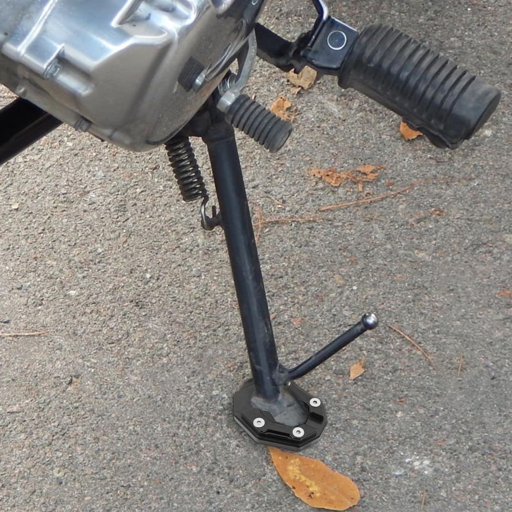 Aluminum Alloy Motorcycle Kickstand Extender Bike Side Stand Pad 0