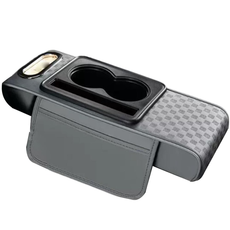Universal Car Armrest Cushion With Cup Holder Tissue Box Multifunctional PU Leather Center Console 4