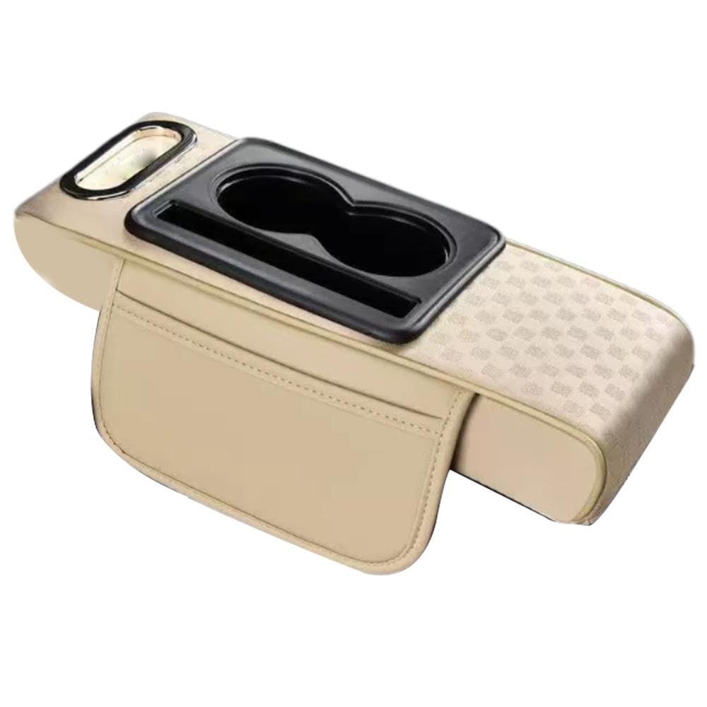Universal Car Armrest Cushion With Cup Holder Tissue Box Multifunctional PU Leather Center Console 6