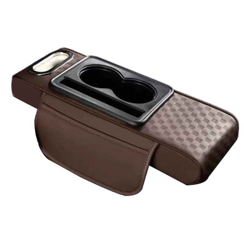 Universal Car Armrest Cushion With Cup Holder Tissue Box Multifunctional PU Leather Center Console 7