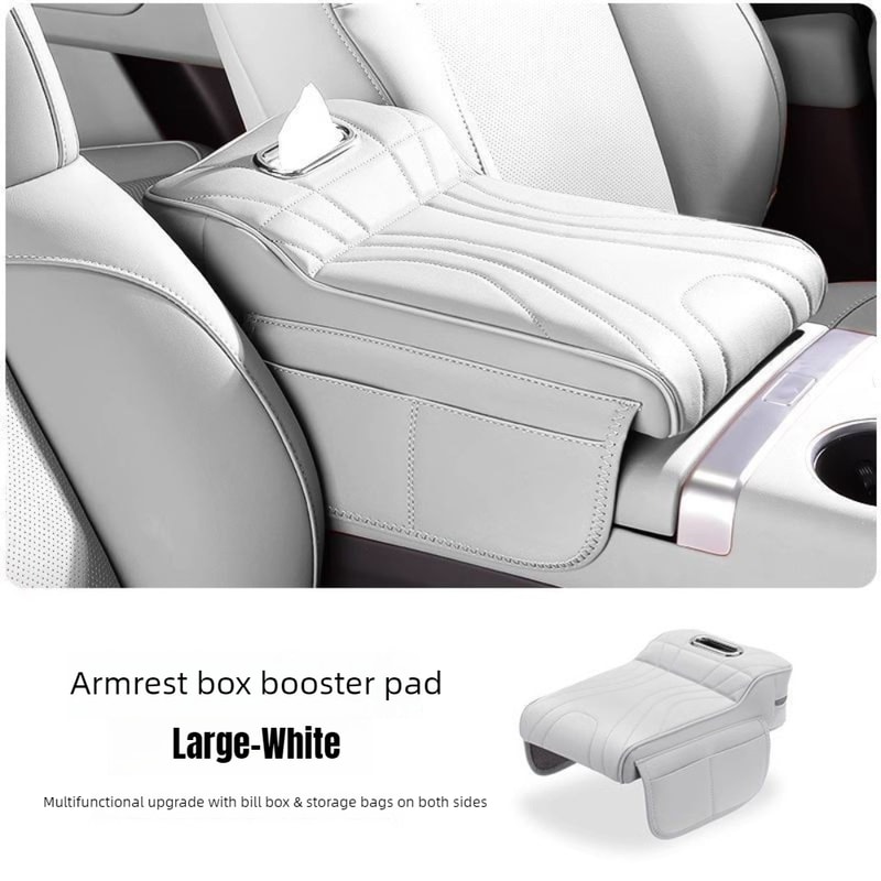 Premium Memory Foam Armrest Booster Pad With Storage Pocket Universal Car Interior Comfort Cushion 4