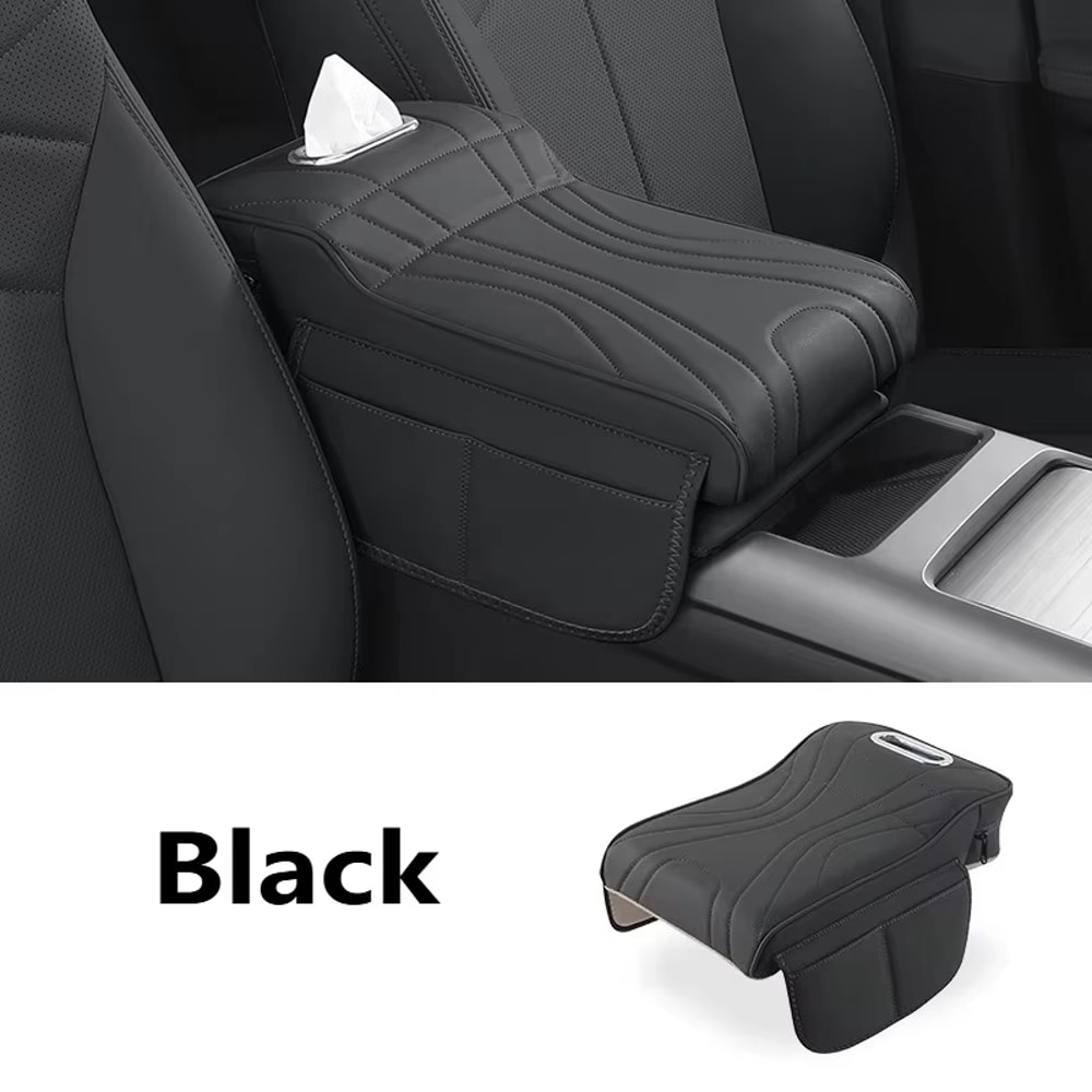 Premium Car Armrest Extender Storage Organizer Leather Upgrade Pad 0