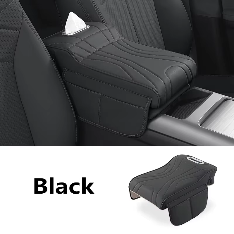 Premium Car Armrest Extender Storage Organizer Leather Upgrade Pad 0