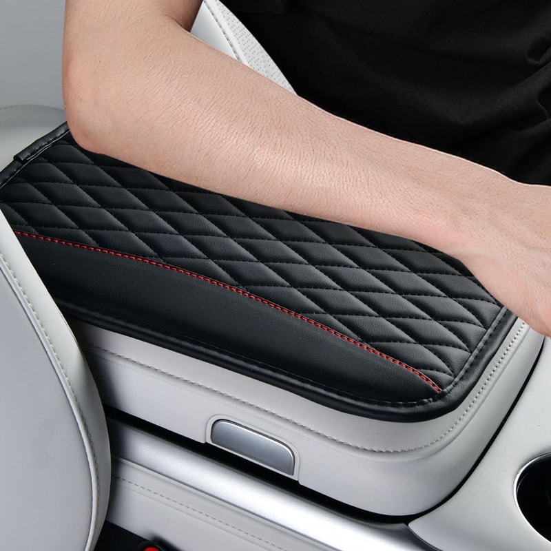 Premium Leather Armrest Pad Diamond Quilted Car Armrest Cover Center Console Protector With Comfor 1