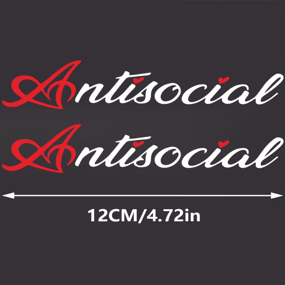 Antisocial Heart Waterproof Vinyl Sticker For Cars Helmets 1
