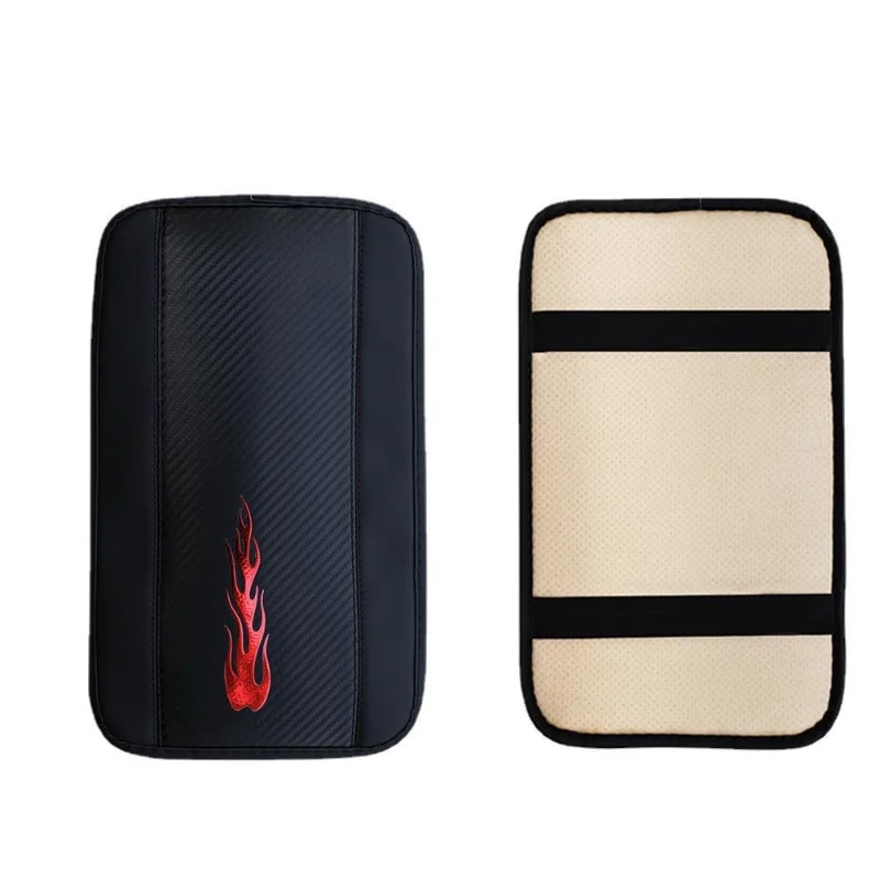 Universal Car Armrest Cover PU Leather Center Console Cushion with Wave Stitch Comfort Pad
