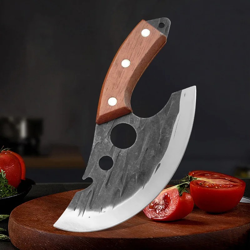 Forged Meat Cleaver Boning Knife With Sheath And Bottle Opener 1