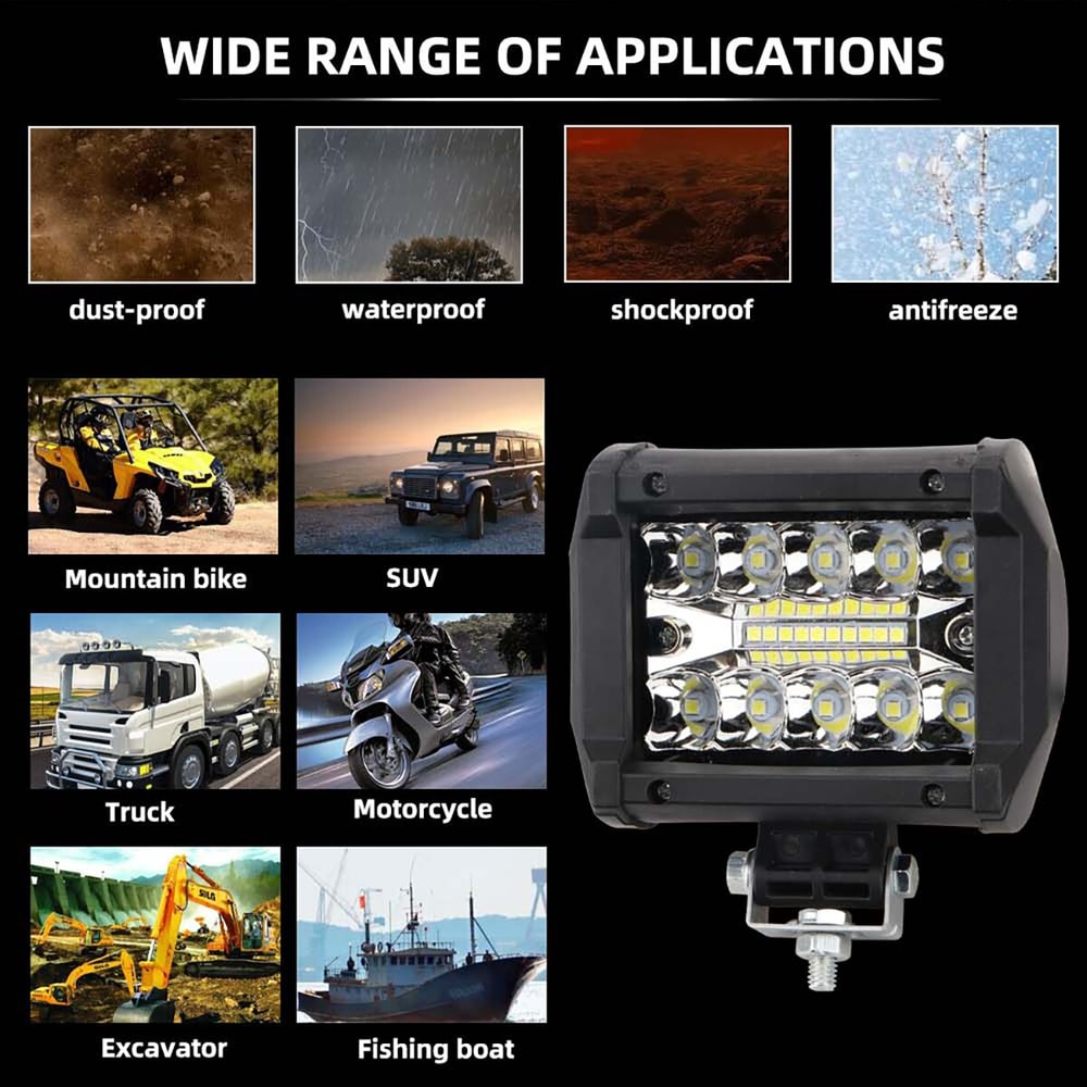 Superbright Off Road LED Light Bar Spot Flood Combo Work Light 3