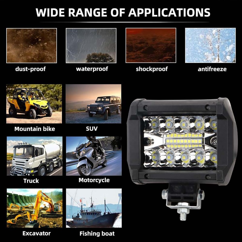 Superbright Off Road LED Light Bar Spot Flood Combo Work Light 3