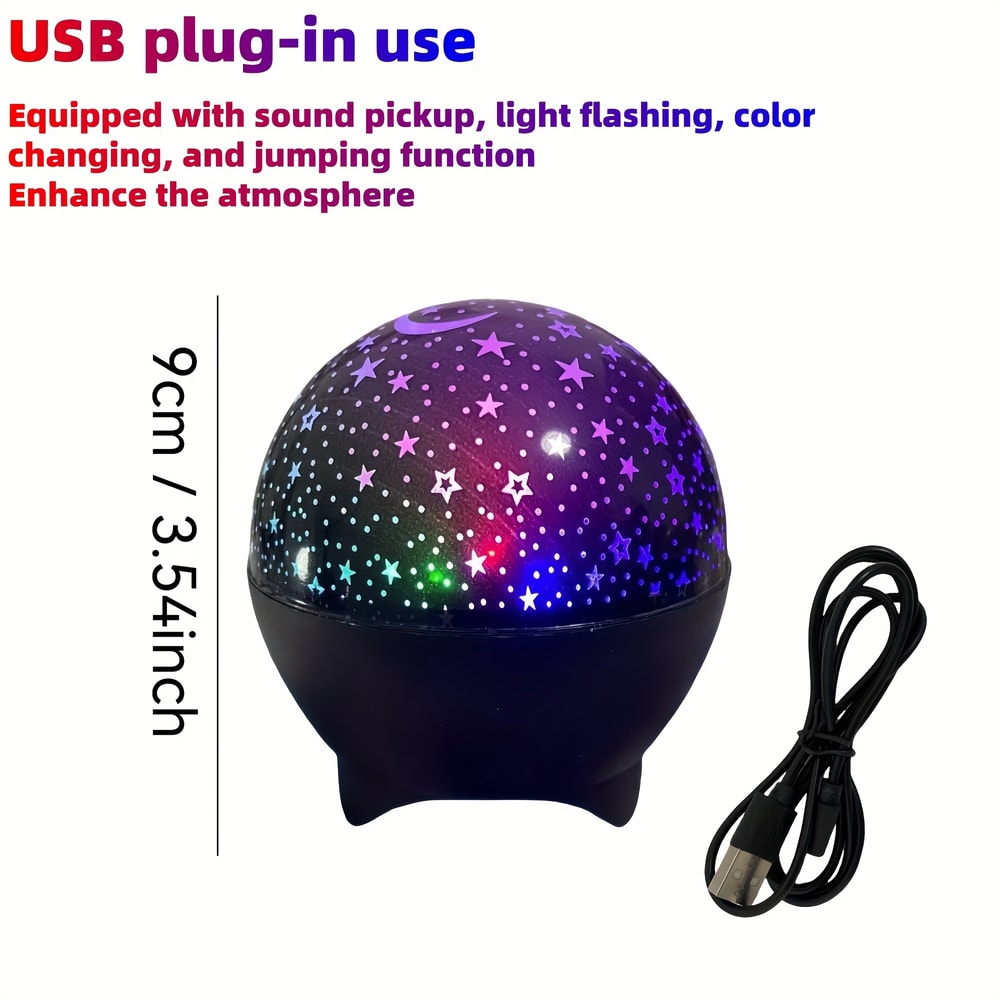Starry Sky LED Moon Projector USB Night Light for Kids Rooms and Parties