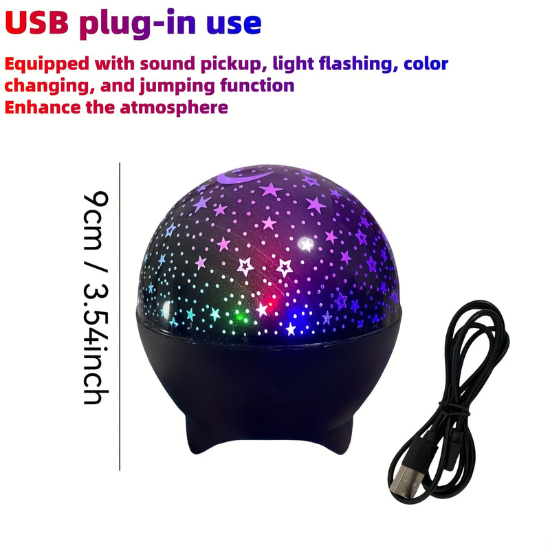 Starry Sky LED Moon Projector USB Night Light for Kids Rooms and Parties
