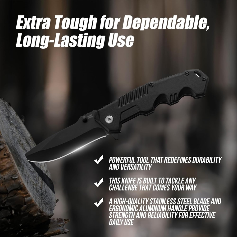 Stainless Steel EDC Folding Pocket Knife For Camping Fishing And Outdoor Use 0